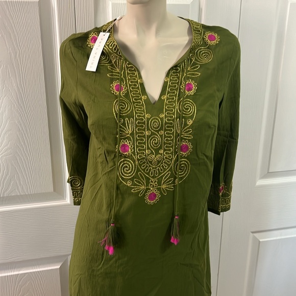 New Trina Turk Saydie Green Dress Tunic - Picture 4 of 7
